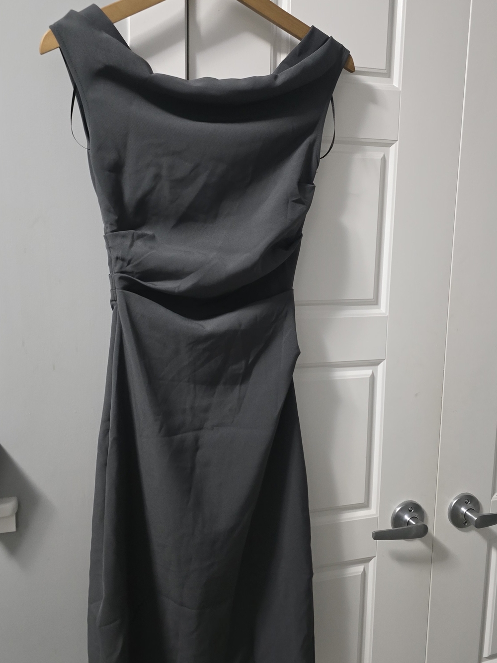 H&M Charcoal Cowl-Neck Sleeveless Midi Dress